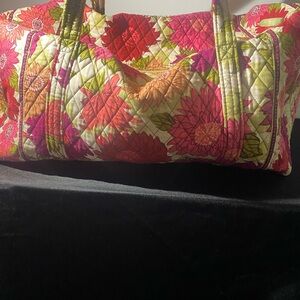 Vera Bradley Pink and Green Floral Travel Bag